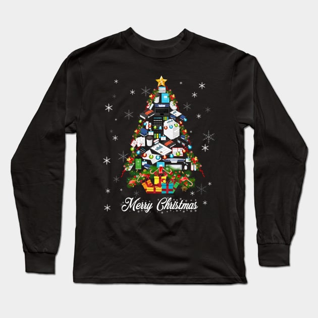 Funny Mery Christmas Accountant Tree Christmas Stars In Snow Long Sleeve T-Shirt by Sinclairmccallsavd